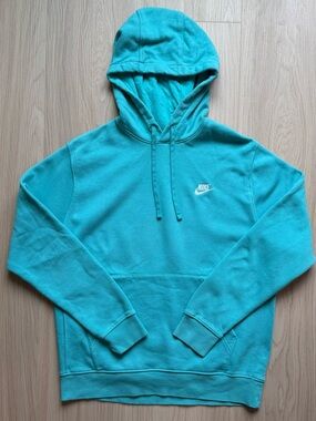 Nike Turquoise Pullover Hoodie with White Logo
